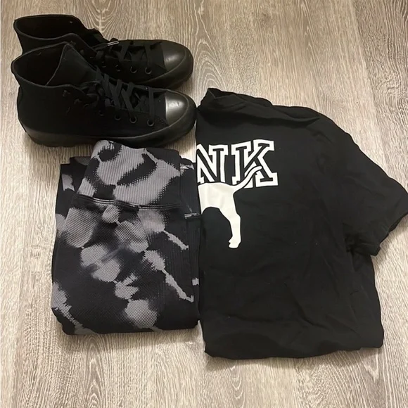 2 PIECE PINK VICTORIA’S SECRET BUNDLE TOP & LEGGINGS - Picture 2 of 13